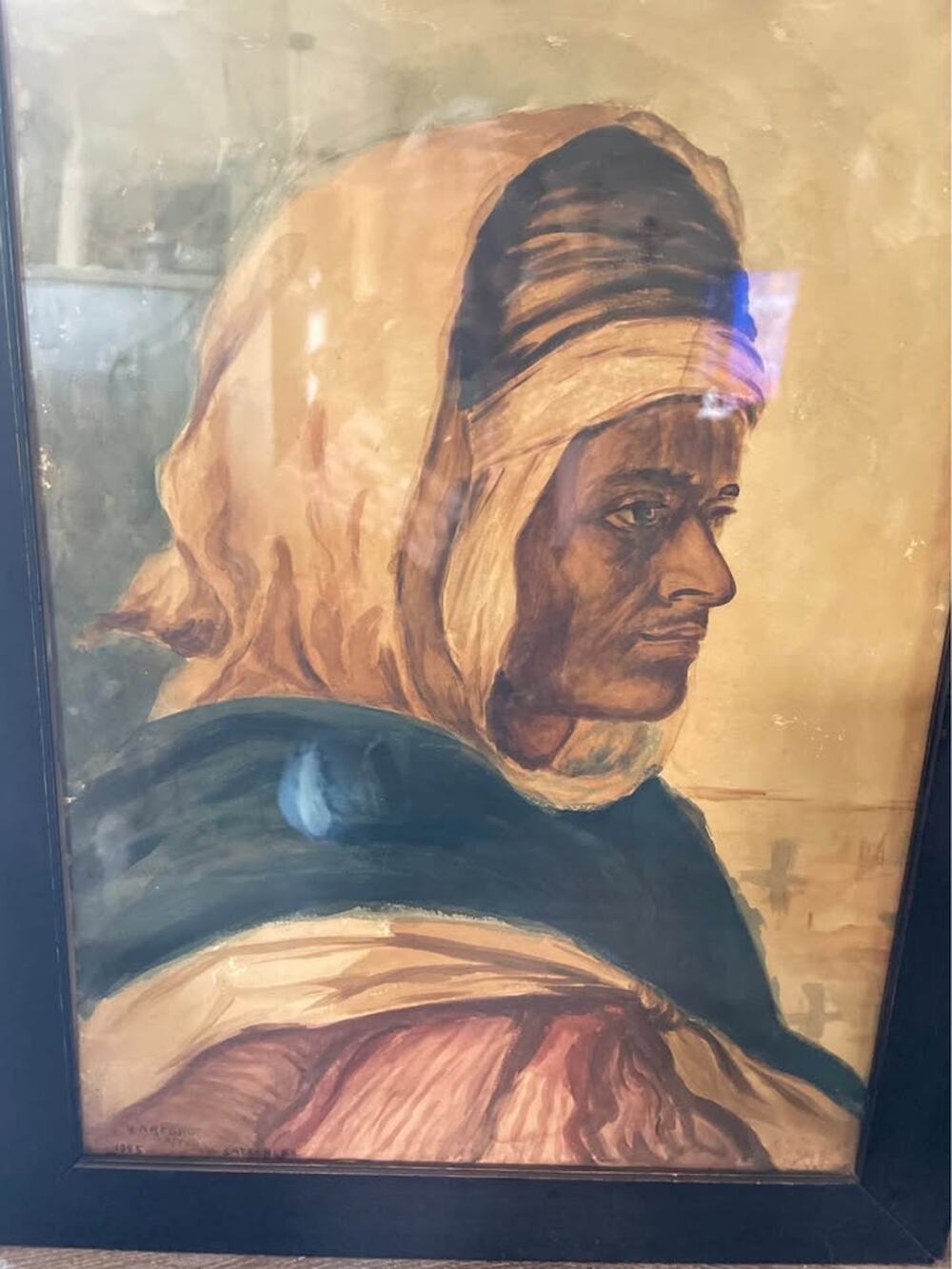 Framed Oil Portrait Painting - Signed Art